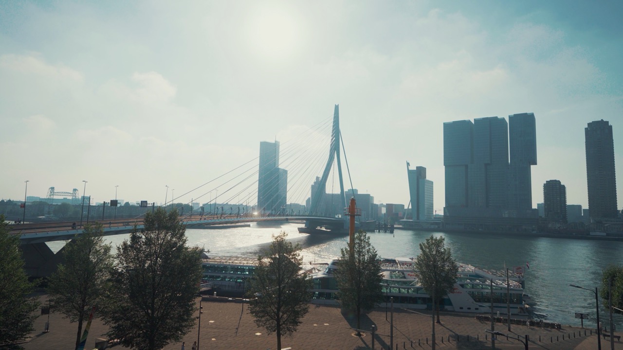 De Erasmusbrug en de skyline van Rotterdam
